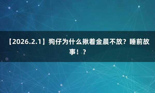 【2026.2.1】狗仔为什么揪着金晨不放？睡前故事！？