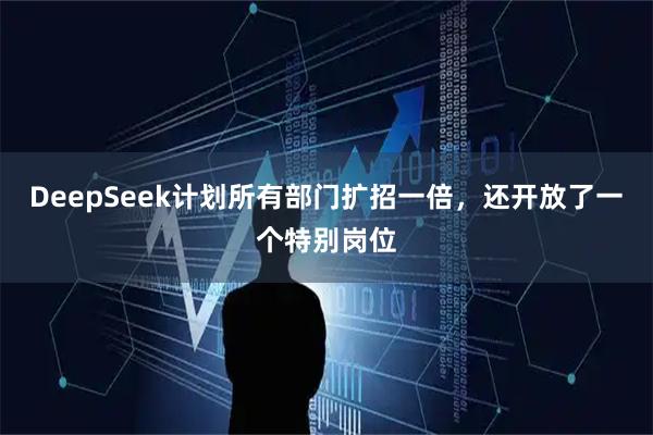 DeepSeek计划所有部门扩招一倍，还开放了一个特别岗位